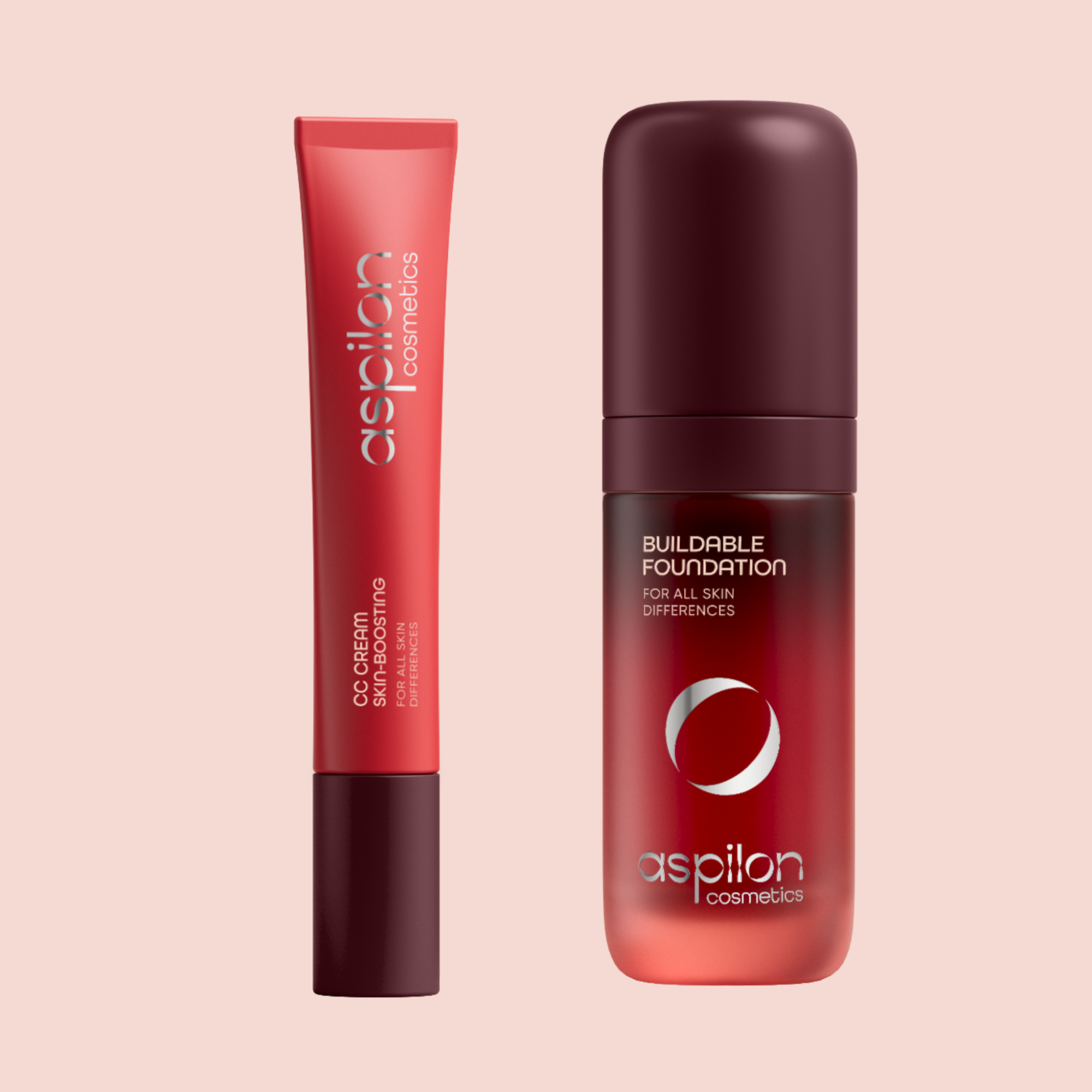 Aspilon Cosmetics CC Cream and buildable coverage Foundation bundle