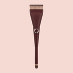 A single Aspilon Cosmetics flat-top makeup brush with a dark brown handle and bristles, featuring a silver Aspilon logo.