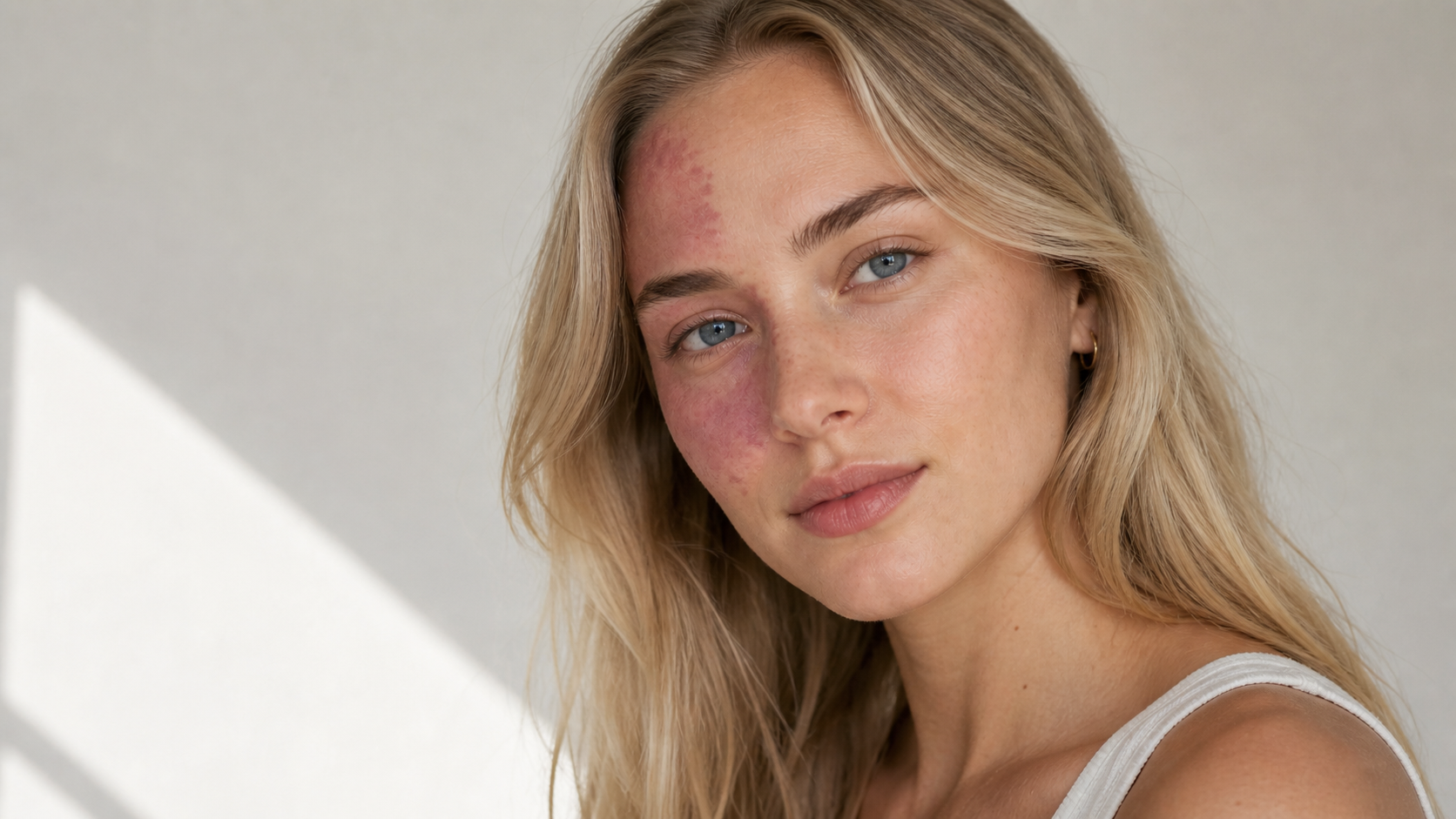 Aspilon model before makeup application, showing natural skin